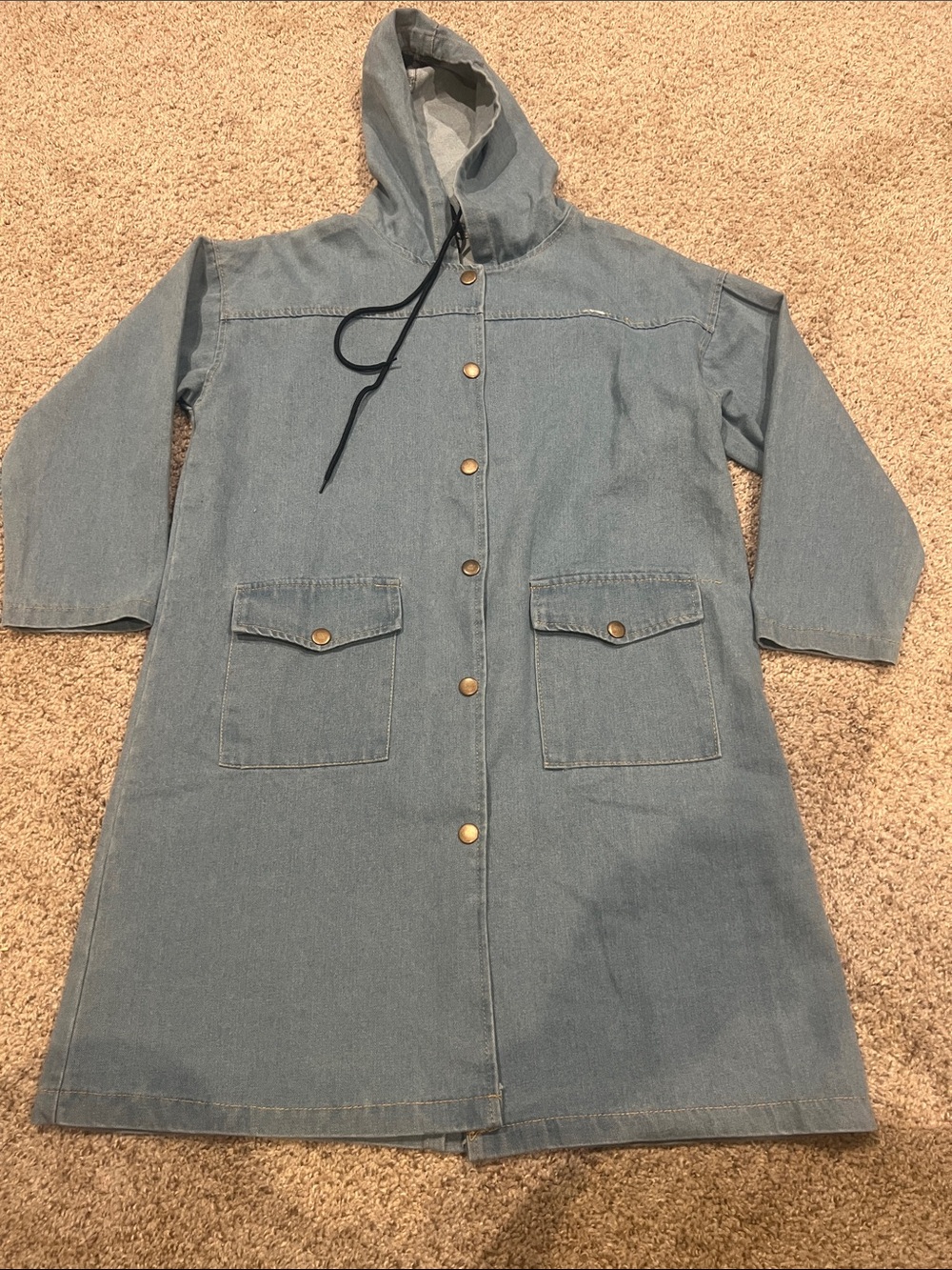 Light Wash Denim Hooded Jean Jacket